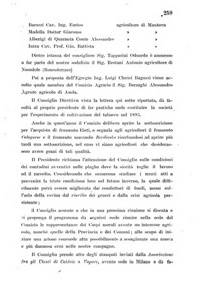 Bollettino del comizio agrario di Mantova e dei distretti riuniti di Asola, Bozzolo, Canneto sull'Oglio, Gonzaga, Ostiglia, Volta