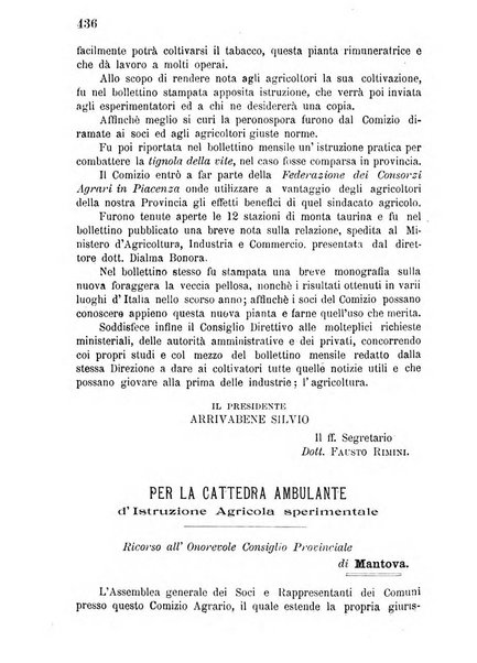 Bollettino del comizio agrario di Mantova e dei distretti riuniti di Asola, Bozzolo, Canneto sull'Oglio, Gonzaga, Ostiglia, Volta