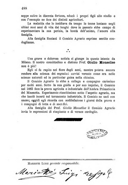 Bollettino del comizio agrario di Mantova e dei distretti riuniti di Asola, Bozzolo, Canneto sull'Oglio, Gonzaga, Ostiglia, Volta