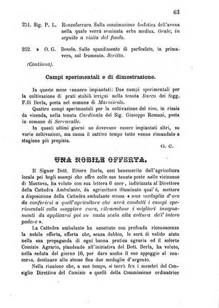 Bollettino del comizio agrario di Mantova e dei distretti riuniti di Asola, Bozzolo, Canneto sull'Oglio, Gonzaga, Ostiglia, Volta