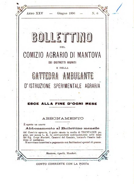 Bollettino del comizio agrario di Mantova e dei distretti riuniti di Asola, Bozzolo, Canneto sull'Oglio, Gonzaga, Ostiglia, Volta