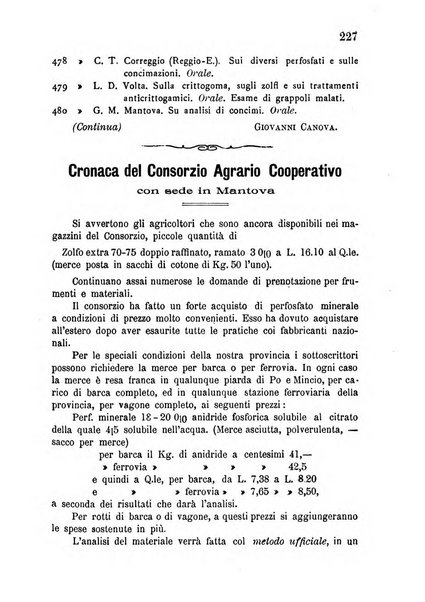 Bollettino del comizio agrario di Mantova e dei distretti riuniti di Asola, Bozzolo, Canneto sull'Oglio, Gonzaga, Ostiglia, Volta