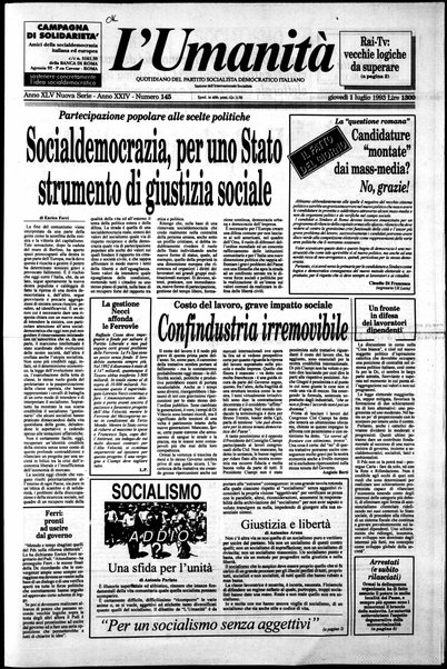 Umanità : giornale dei socialisti democratici