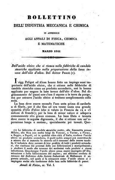 Annali di fisica, chimica e matematiche col bullettino dell'industria meccanica e chimica