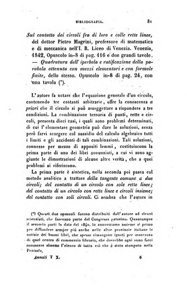 Annali di fisica, chimica e matematiche col bullettino dell'industria meccanica e chimica