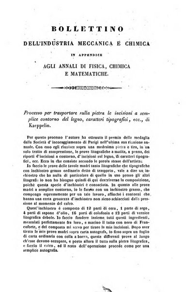 Annali di fisica, chimica e matematiche col bullettino dell'industria meccanica e chimica