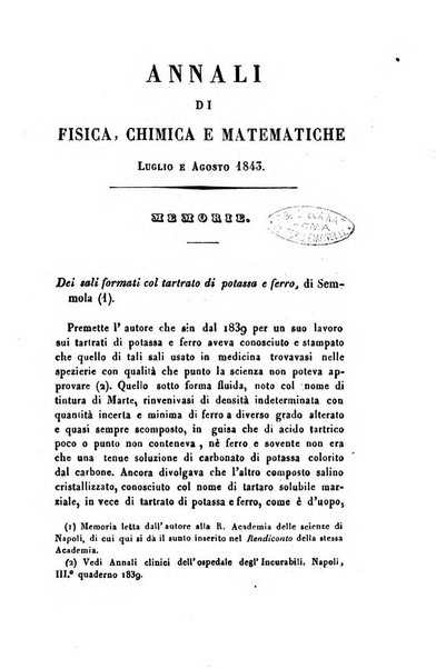 Annali di fisica, chimica e matematiche col bullettino dell'industria meccanica e chimica