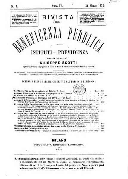 Rivista della beneficenza pubblica e degli istituti di previdenza