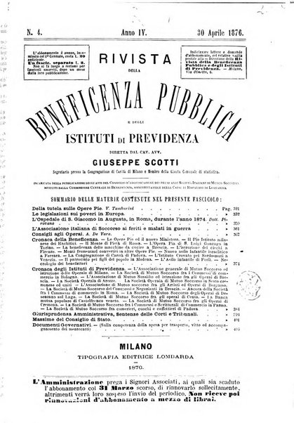 Rivista della beneficenza pubblica e degli istituti di previdenza