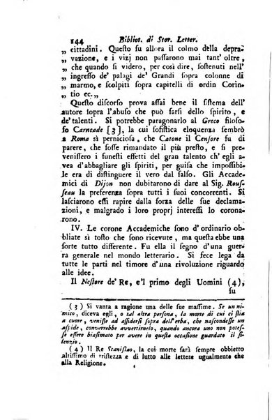 Biblioteca antica e moderna di storia letteraria ossia giornale critico, ed istruttivo de'libri, che a letteraria storia appartengono, secondo l'ordine delle materie accuratamente disposti