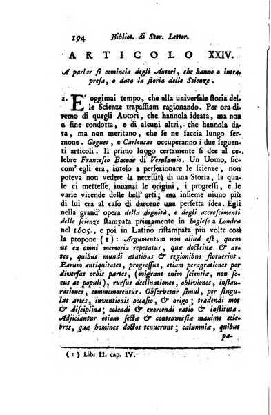 Biblioteca antica e moderna di storia letteraria ossia giornale critico, ed istruttivo de'libri, che a letteraria storia appartengono, secondo l'ordine delle materie accuratamente disposti