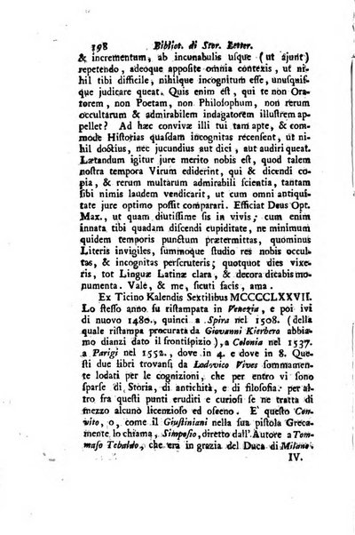 Biblioteca antica e moderna di storia letteraria ossia giornale critico, ed istruttivo de'libri, che a letteraria storia appartengono, secondo l'ordine delle materie accuratamente disposti