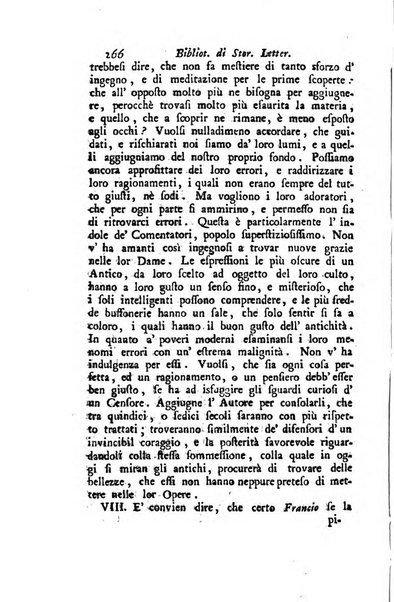 Biblioteca antica e moderna di storia letteraria ossia giornale critico, ed istruttivo de'libri, che a letteraria storia appartengono, secondo l'ordine delle materie accuratamente disposti