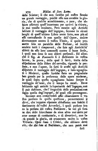 Biblioteca antica e moderna di storia letteraria ossia giornale critico, ed istruttivo de'libri, che a letteraria storia appartengono, secondo l'ordine delle materie accuratamente disposti