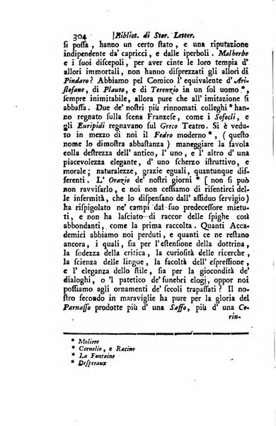 Biblioteca antica e moderna di storia letteraria ossia giornale critico, ed istruttivo de'libri, che a letteraria storia appartengono, secondo l'ordine delle materie accuratamente disposti