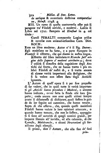 Biblioteca antica e moderna di storia letteraria ossia giornale critico, ed istruttivo de'libri, che a letteraria storia appartengono, secondo l'ordine delle materie accuratamente disposti