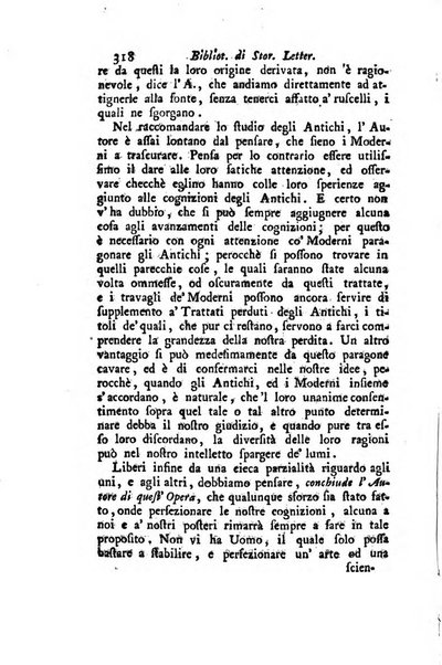 Biblioteca antica e moderna di storia letteraria ossia giornale critico, ed istruttivo de'libri, che a letteraria storia appartengono, secondo l'ordine delle materie accuratamente disposti