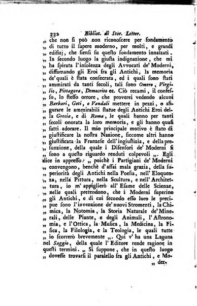 Biblioteca antica e moderna di storia letteraria ossia giornale critico, ed istruttivo de'libri, che a letteraria storia appartengono, secondo l'ordine delle materie accuratamente disposti