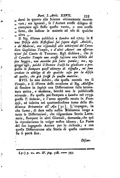 Biblioteca antica e moderna di storia letteraria ossia giornale critico, ed istruttivo de'libri, che a letteraria storia appartengono, secondo l'ordine delle materie accuratamente disposti