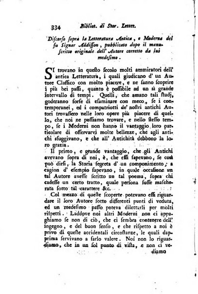 Biblioteca antica e moderna di storia letteraria ossia giornale critico, ed istruttivo de'libri, che a letteraria storia appartengono, secondo l'ordine delle materie accuratamente disposti