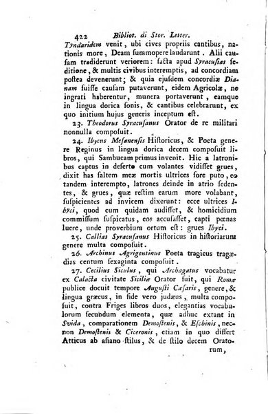 Biblioteca antica e moderna di storia letteraria ossia giornale critico, ed istruttivo de'libri, che a letteraria storia appartengono, secondo l'ordine delle materie accuratamente disposti