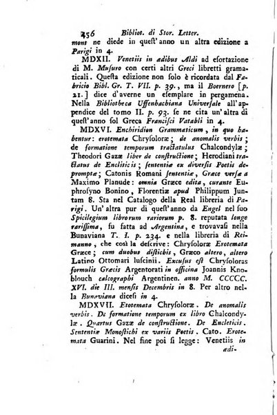 Biblioteca antica e moderna di storia letteraria ossia giornale critico, ed istruttivo de'libri, che a letteraria storia appartengono, secondo l'ordine delle materie accuratamente disposti