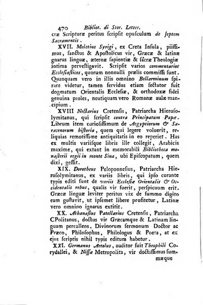 Biblioteca antica e moderna di storia letteraria ossia giornale critico, ed istruttivo de'libri, che a letteraria storia appartengono, secondo l'ordine delle materie accuratamente disposti