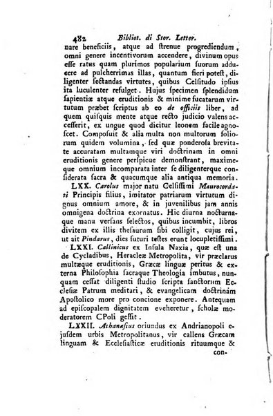 Biblioteca antica e moderna di storia letteraria ossia giornale critico, ed istruttivo de'libri, che a letteraria storia appartengono, secondo l'ordine delle materie accuratamente disposti