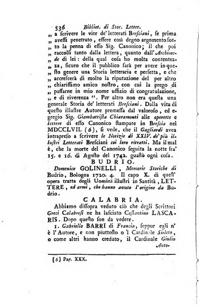 Biblioteca antica e moderna di storia letteraria ossia giornale critico, ed istruttivo de'libri, che a letteraria storia appartengono, secondo l'ordine delle materie accuratamente disposti