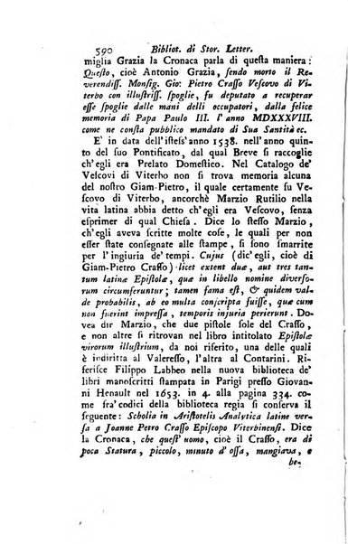 Biblioteca antica e moderna di storia letteraria ossia giornale critico, ed istruttivo de'libri, che a letteraria storia appartengono, secondo l'ordine delle materie accuratamente disposti