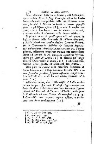 Biblioteca antica e moderna di storia letteraria ossia giornale critico, ed istruttivo de'libri, che a letteraria storia appartengono, secondo l'ordine delle materie accuratamente disposti