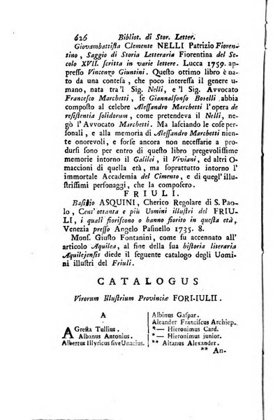 Biblioteca antica e moderna di storia letteraria ossia giornale critico, ed istruttivo de'libri, che a letteraria storia appartengono, secondo l'ordine delle materie accuratamente disposti