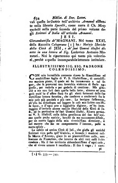 Biblioteca antica e moderna di storia letteraria ossia giornale critico, ed istruttivo de'libri, che a letteraria storia appartengono, secondo l'ordine delle materie accuratamente disposti