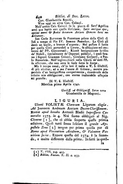 Biblioteca antica e moderna di storia letteraria ossia giornale critico, ed istruttivo de'libri, che a letteraria storia appartengono, secondo l'ordine delle materie accuratamente disposti