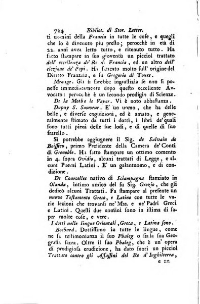 Biblioteca antica e moderna di storia letteraria ossia giornale critico, ed istruttivo de'libri, che a letteraria storia appartengono, secondo l'ordine delle materie accuratamente disposti