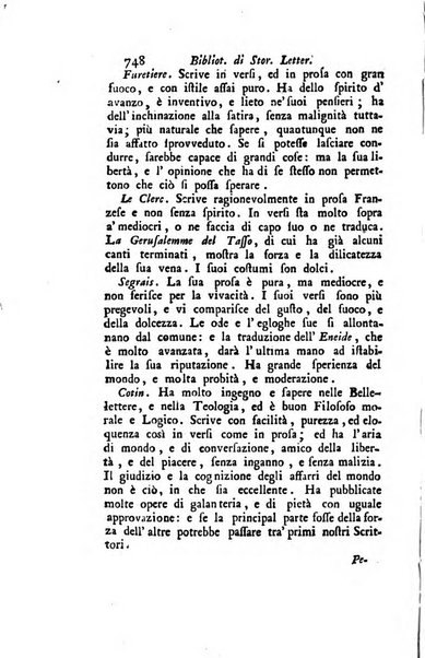 Biblioteca antica e moderna di storia letteraria ossia giornale critico, ed istruttivo de'libri, che a letteraria storia appartengono, secondo l'ordine delle materie accuratamente disposti