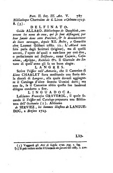 Biblioteca antica e moderna di storia letteraria ossia giornale critico, ed istruttivo de'libri, che a letteraria storia appartengono, secondo l'ordine delle materie accuratamente disposti