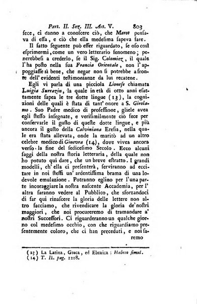 Biblioteca antica e moderna di storia letteraria ossia giornale critico, ed istruttivo de'libri, che a letteraria storia appartengono, secondo l'ordine delle materie accuratamente disposti