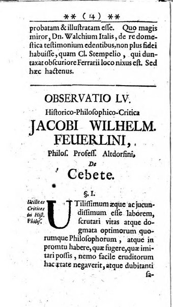 Miscellanea lipsiensia, ad incrementum rei litterariae edita, cum praefatione domini D. Jo. Francisci Buddei theologi, philisophi, et polyhistoris in Academia Ienensi celeberrimi