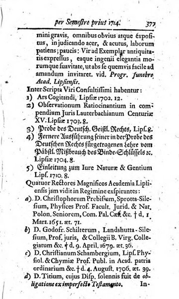 Miscellanea lipsiensia, ad incrementum rei litterariae edita, cum praefatione domini D. Jo. Francisci Buddei theologi, philisophi, et polyhistoris in Academia Ienensi celeberrimi