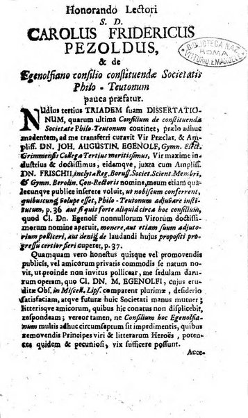 Miscellanea lipsiensia, ad incrementum rei litterariae edita, cum praefatione domini D. Jo. Francisci Buddei theologi, philisophi, et polyhistoris in Academia Ienensi celeberrimi