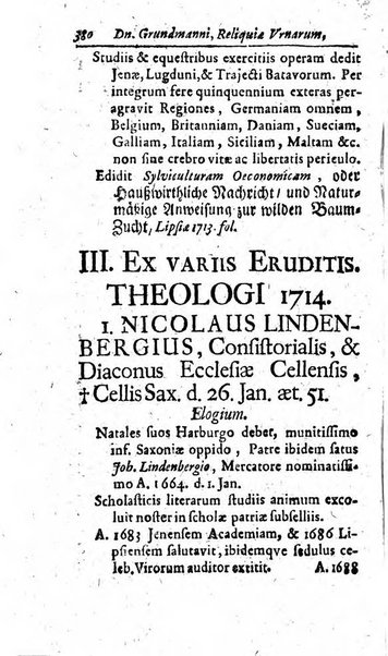 Miscellanea lipsiensia, ad incrementum rei litterariae edita, cum praefatione domini D. Jo. Francisci Buddei theologi, philisophi, et polyhistoris in Academia Ienensi celeberrimi