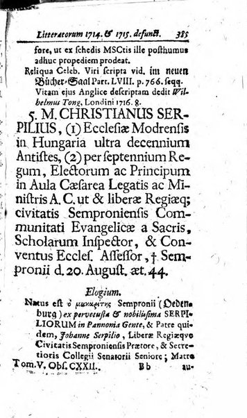 Miscellanea lipsiensia, ad incrementum rei litterariae edita, cum praefatione domini D. Jo. Francisci Buddei theologi, philisophi, et polyhistoris in Academia Ienensi celeberrimi