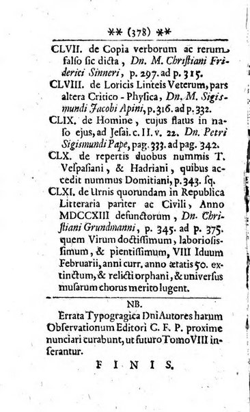 Miscellanea lipsiensia, ad incrementum rei litterariae edita, cum praefatione domini D. Jo. Francisci Buddei theologi, philisophi, et polyhistoris in Academia Ienensi celeberrimi