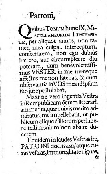 Miscellanea lipsiensia, ad incrementum rei litterariae edita, cum praefatione domini D. Jo. Francisci Buddei theologi, philisophi, et polyhistoris in Academia Ienensi celeberrimi