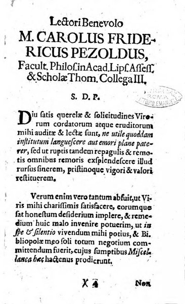 Miscellanea lipsiensia, ad incrementum rei litterariae edita, cum praefatione domini D. Jo. Francisci Buddei theologi, philisophi, et polyhistoris in Academia Ienensi celeberrimi