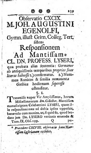 Miscellanea lipsiensia, ad incrementum rei litterariae edita, cum praefatione domini D. Jo. Francisci Buddei theologi, philisophi, et polyhistoris in Academia Ienensi celeberrimi