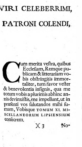 Miscellanea lipsiensia, ad incrementum rei litterariae edita, cum praefatione domini D. Jo. Francisci Buddei theologi, philisophi, et polyhistoris in Academia Ienensi celeberrimi