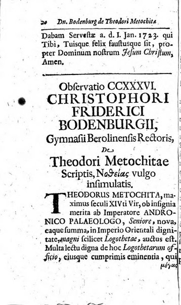 Miscellanea lipsiensia, ad incrementum rei litterariae edita, cum praefatione domini D. Jo. Francisci Buddei theologi, philisophi, et polyhistoris in Academia Ienensi celeberrimi