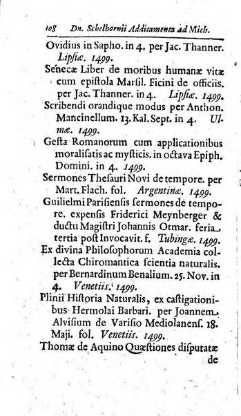 Miscellanea lipsiensia, ad incrementum rei litterariae edita, cum praefatione domini D. Jo. Francisci Buddei theologi, philisophi, et polyhistoris in Academia Ienensi celeberrimi